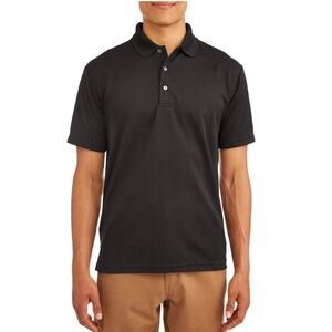 BEN HOGAN Men's Black Solid Ottoman Golf Polo Shirt Sz. 3XL